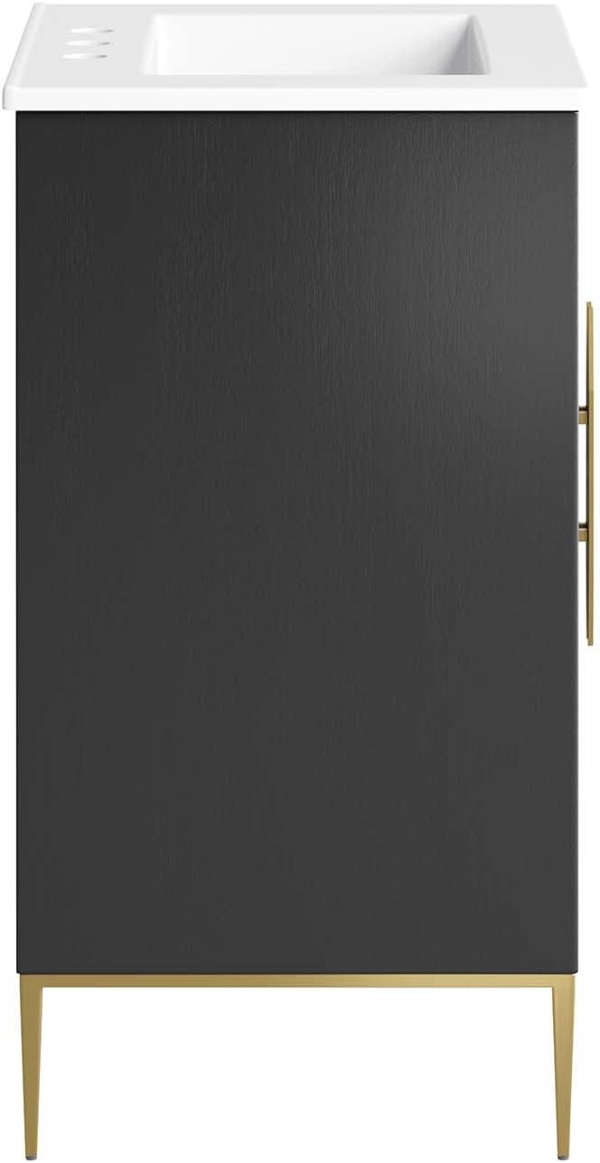 Modway Awaken Bathroom Vanity Cabinet, 24", White Black