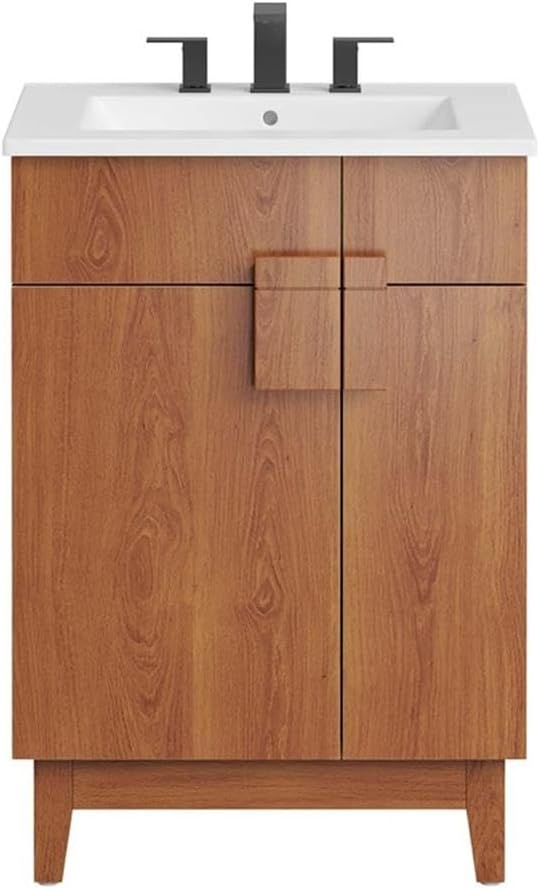 Modway Miles Vanity, White Walnut