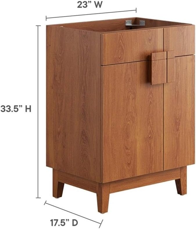 Modway EEI-6399-WAL Miles 24” Bathroom Vanity Cabinet (Sink Basin Not Included), Walnut
