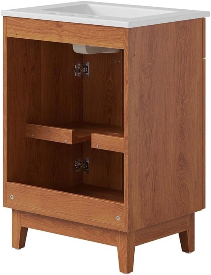 Modway Miles Vanity, White Walnut