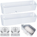 Umigy 2 Pack 14" Kitchen Sink Tip Out Tray, False Drawer Front Flip Tray with Hinges & Clips, Sink Sponge Soap Organizer for Kitchen Bathroom, White
