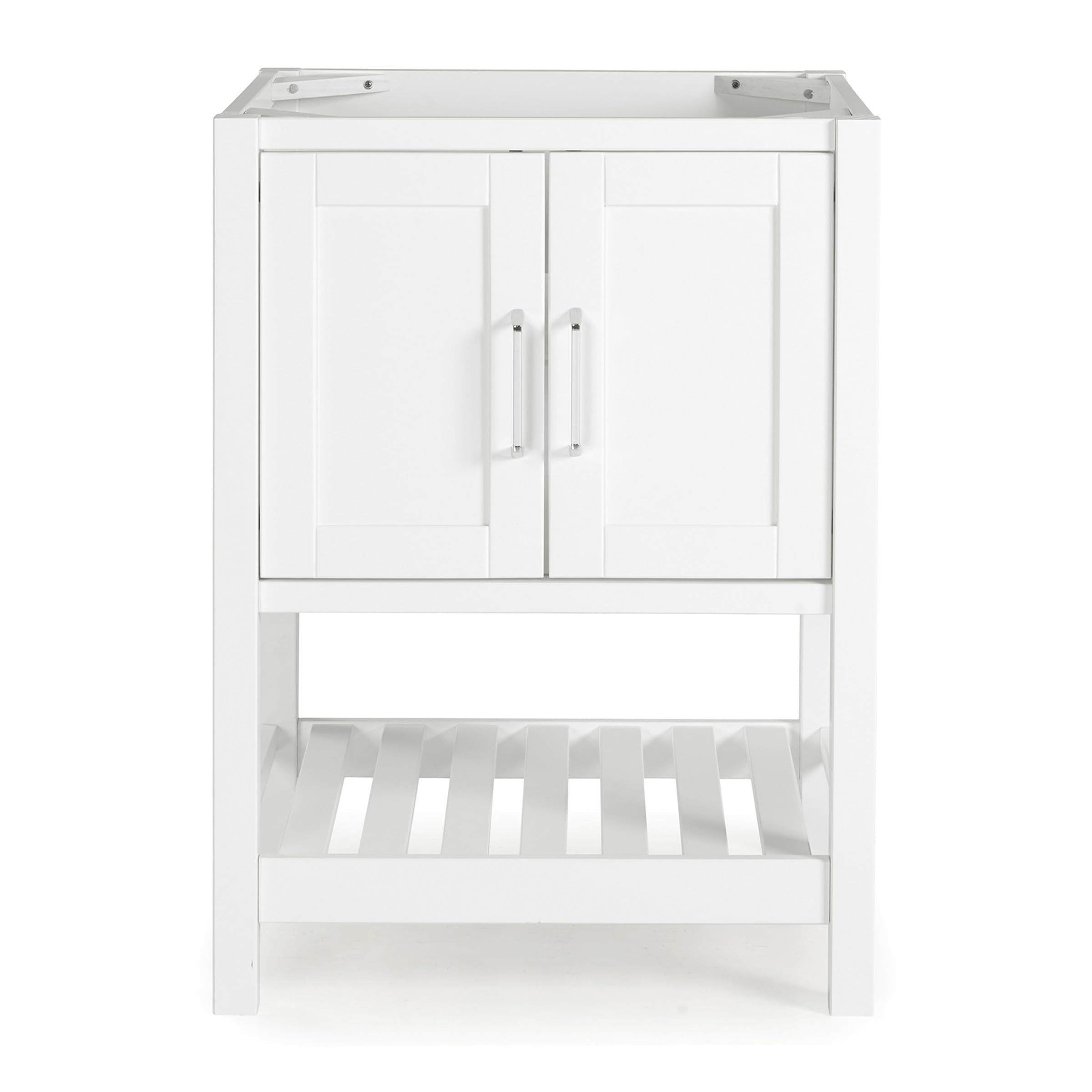 Alaterre Furniture Bennet Bathroom Vanity Cabinet with Soft-Close Shaker Doors and Open Shelf – 48-Inch Freestanding Bathroom Vanity Without Sink – Wood Bathroom Sink Base Cabinet (White)
