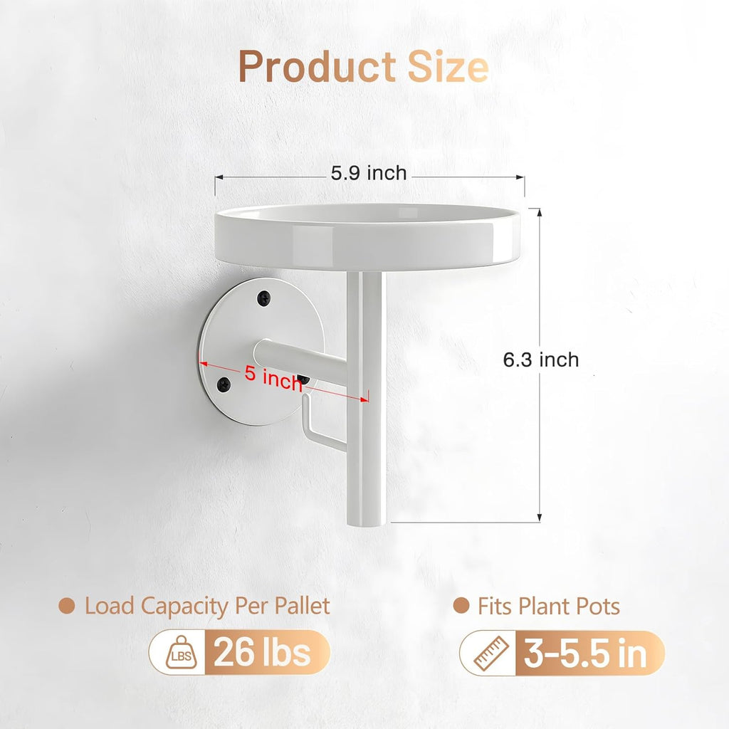 YUOROS 3 Pack Wall Planters for Indoor Plants Hanging Shelf Wall Mounted Plant Hanging Holder (White)