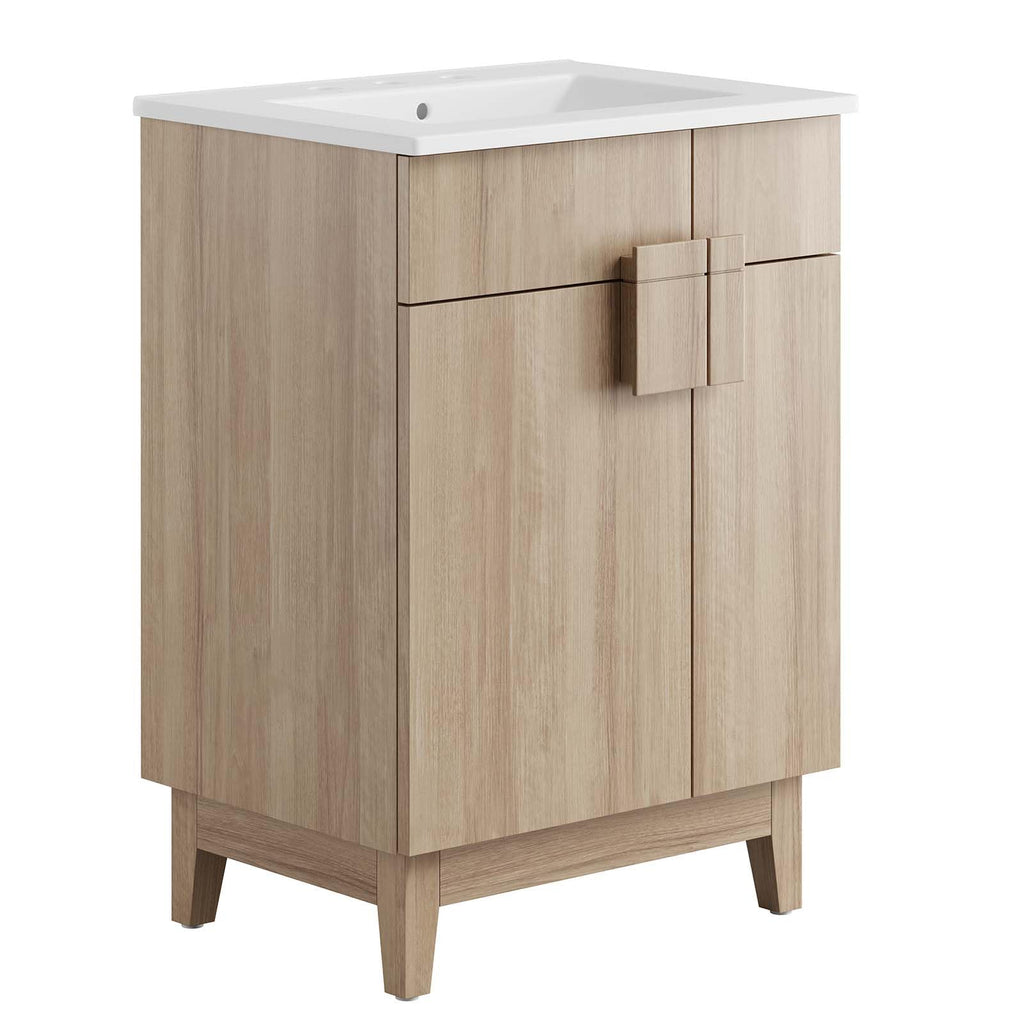 Modway Miles Vanity, White Walnut
