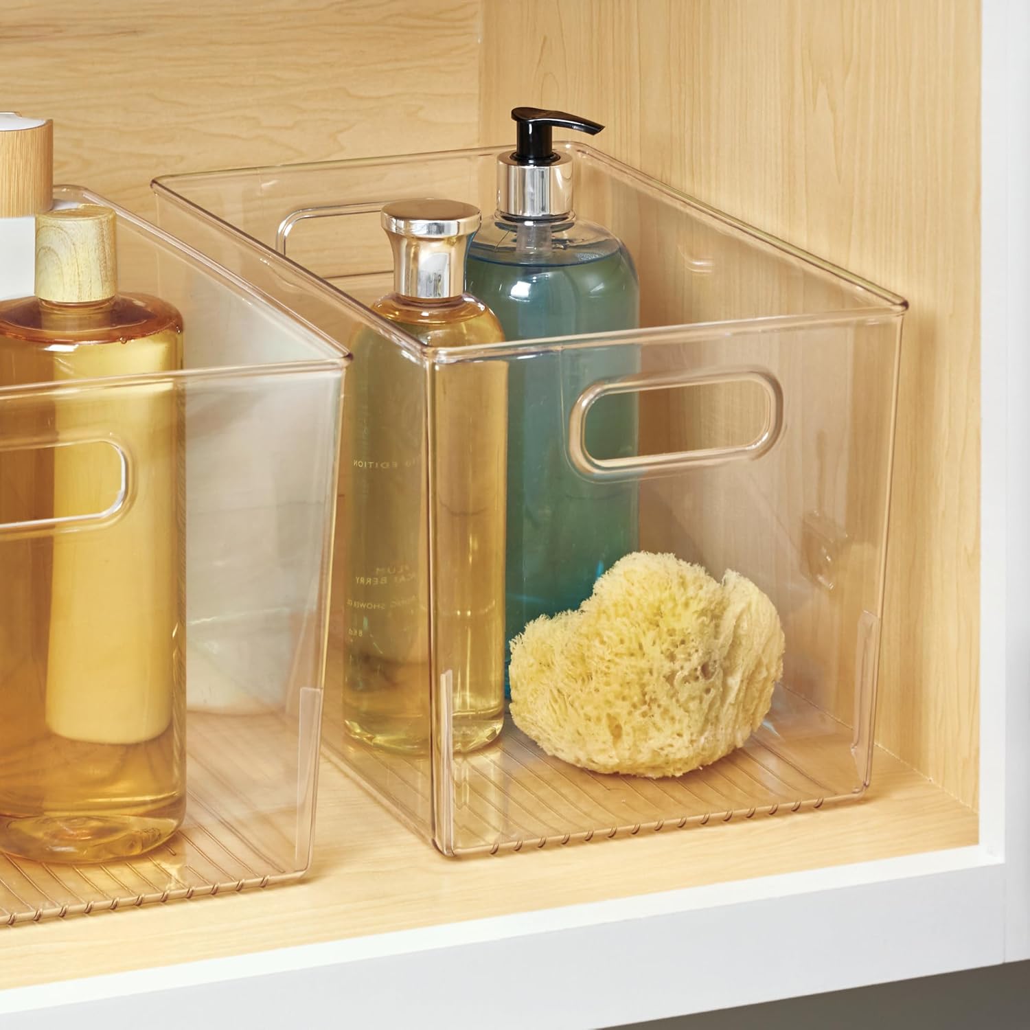 iDesign Large Clear Plastic Storage Bin for Bathroom or Vanity, Organizer for Hair Tools & Shampoo Bottles