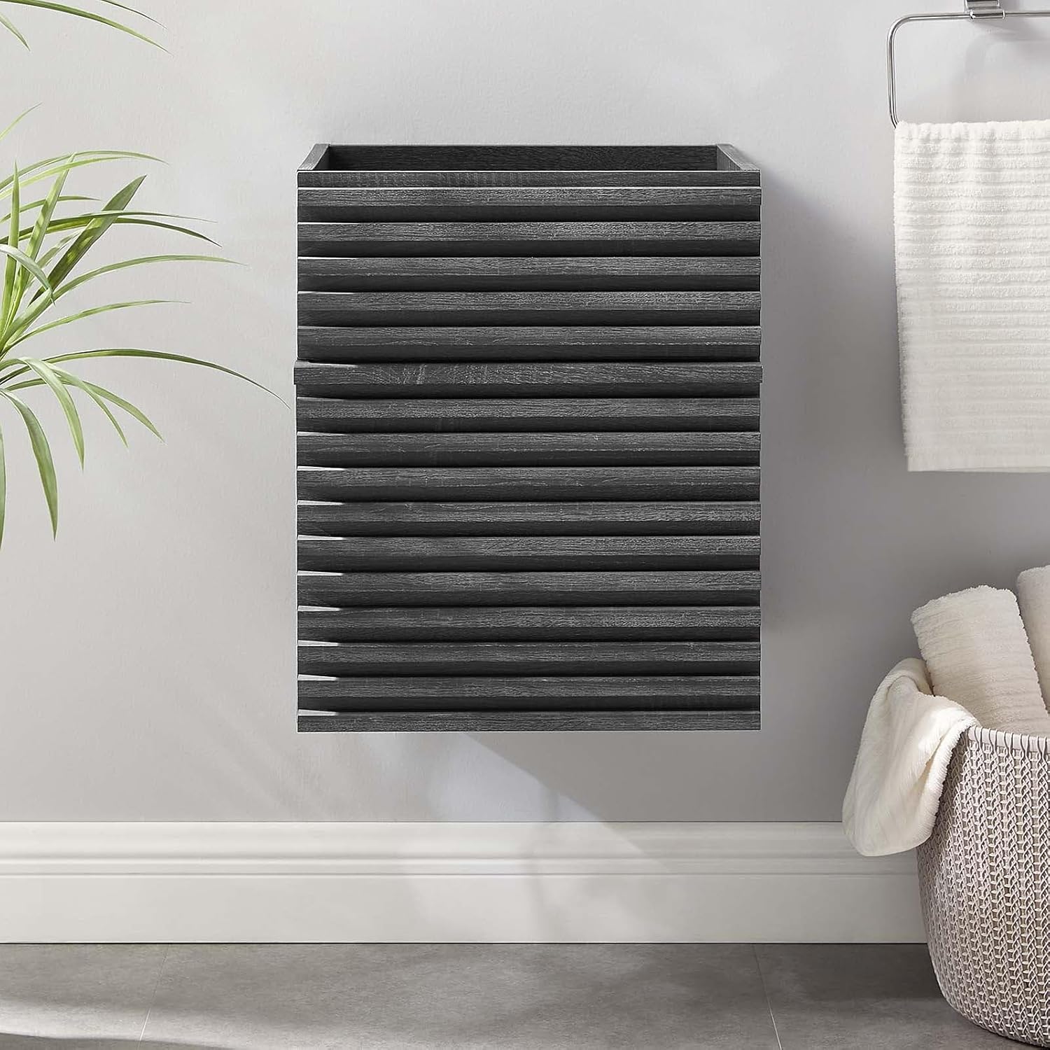 Modway Render 18" Wall-Mount Bathroom Vanity in Charcoal - Sink Basin Not Included