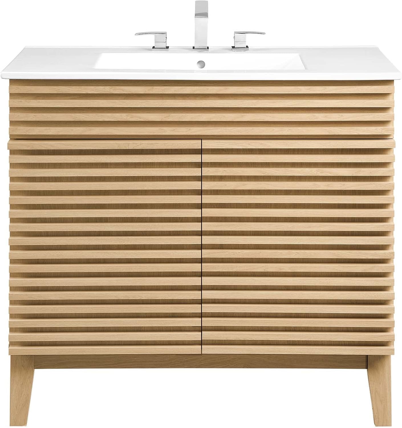 Modway Render 36" Bathroom Vanity in Oak White