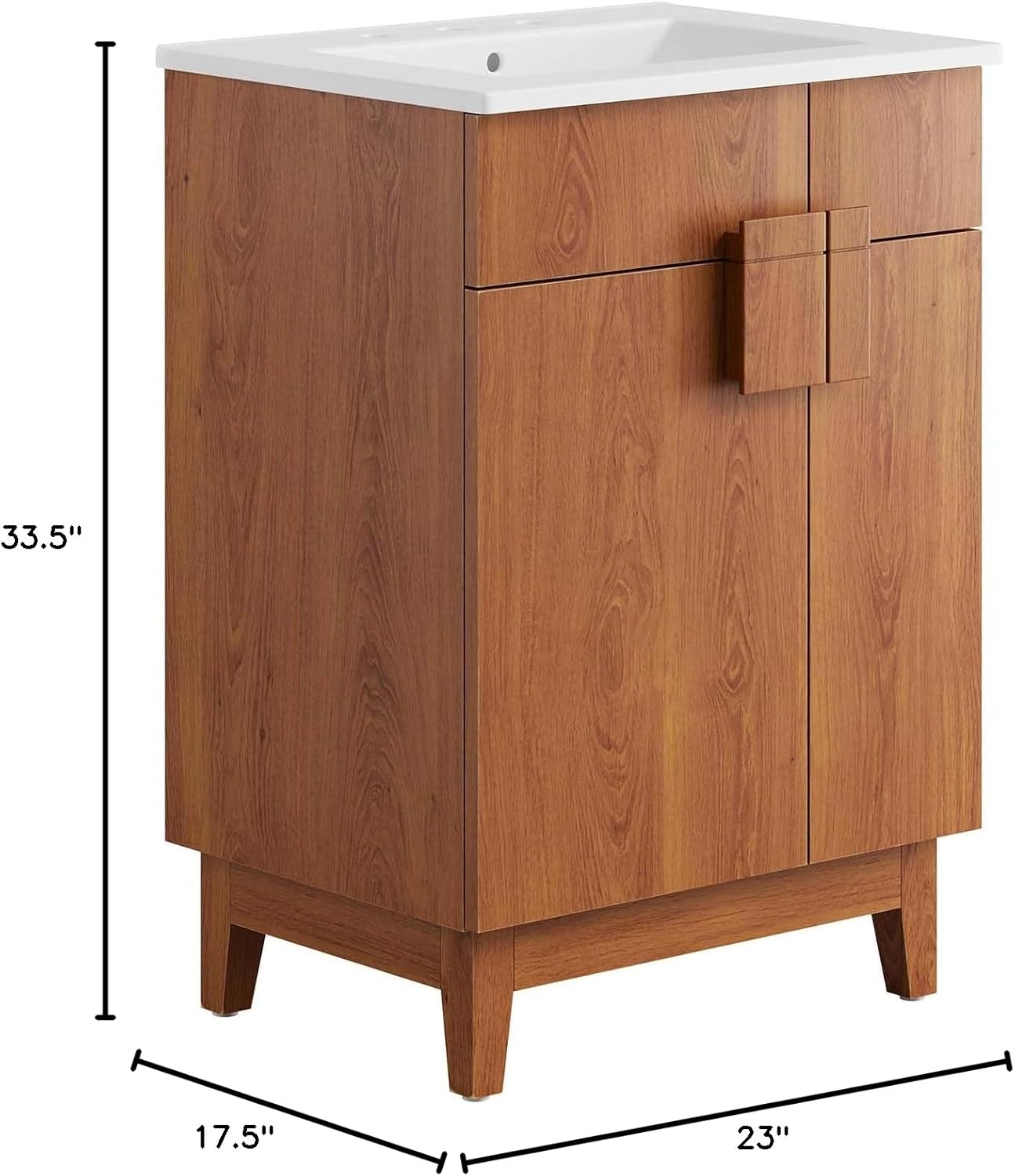 Modway Miles Vanity, White Walnut