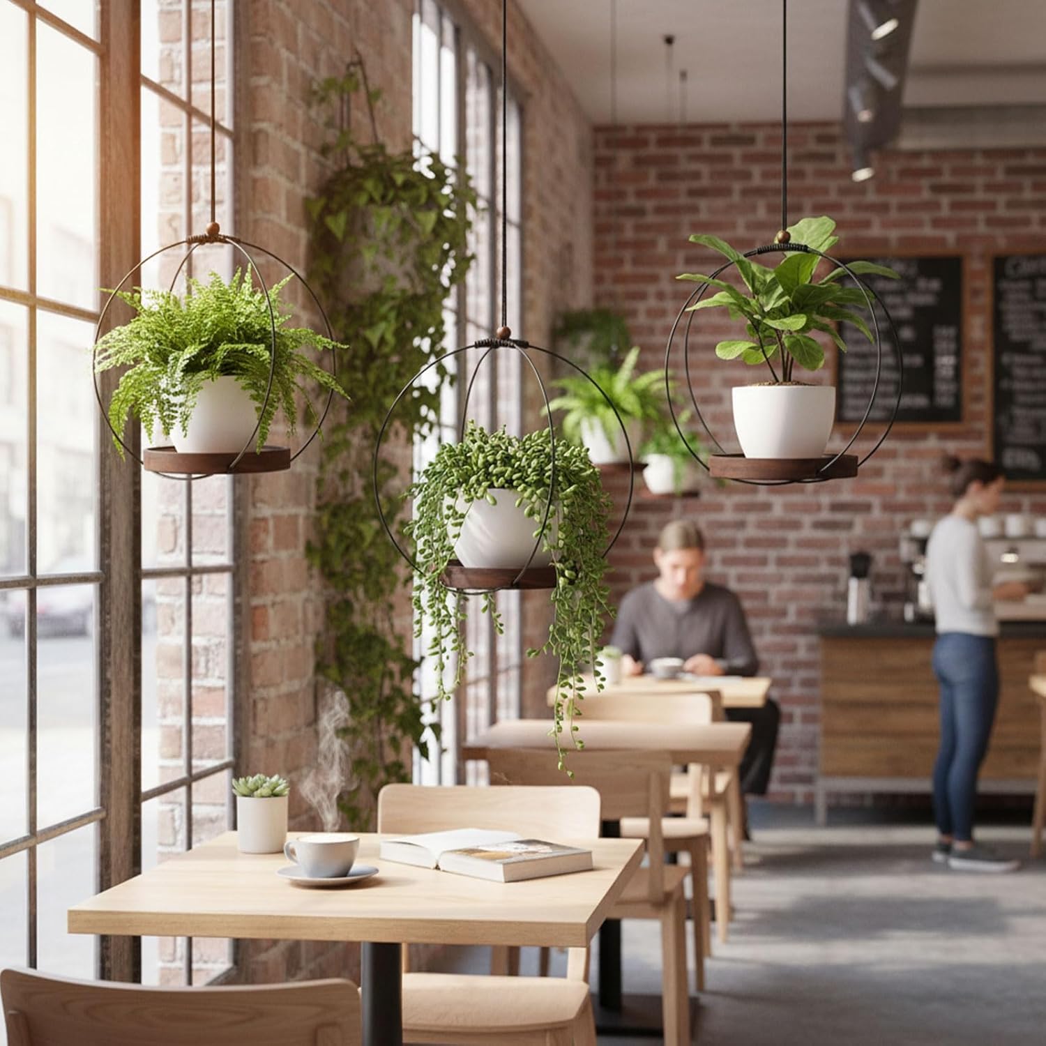 Hanging Planters for Indoor Plants,Black Hanging Plant Holder,Metal Plant Hanger Indoor for Home Garden Office Decor(Pots Not Included)