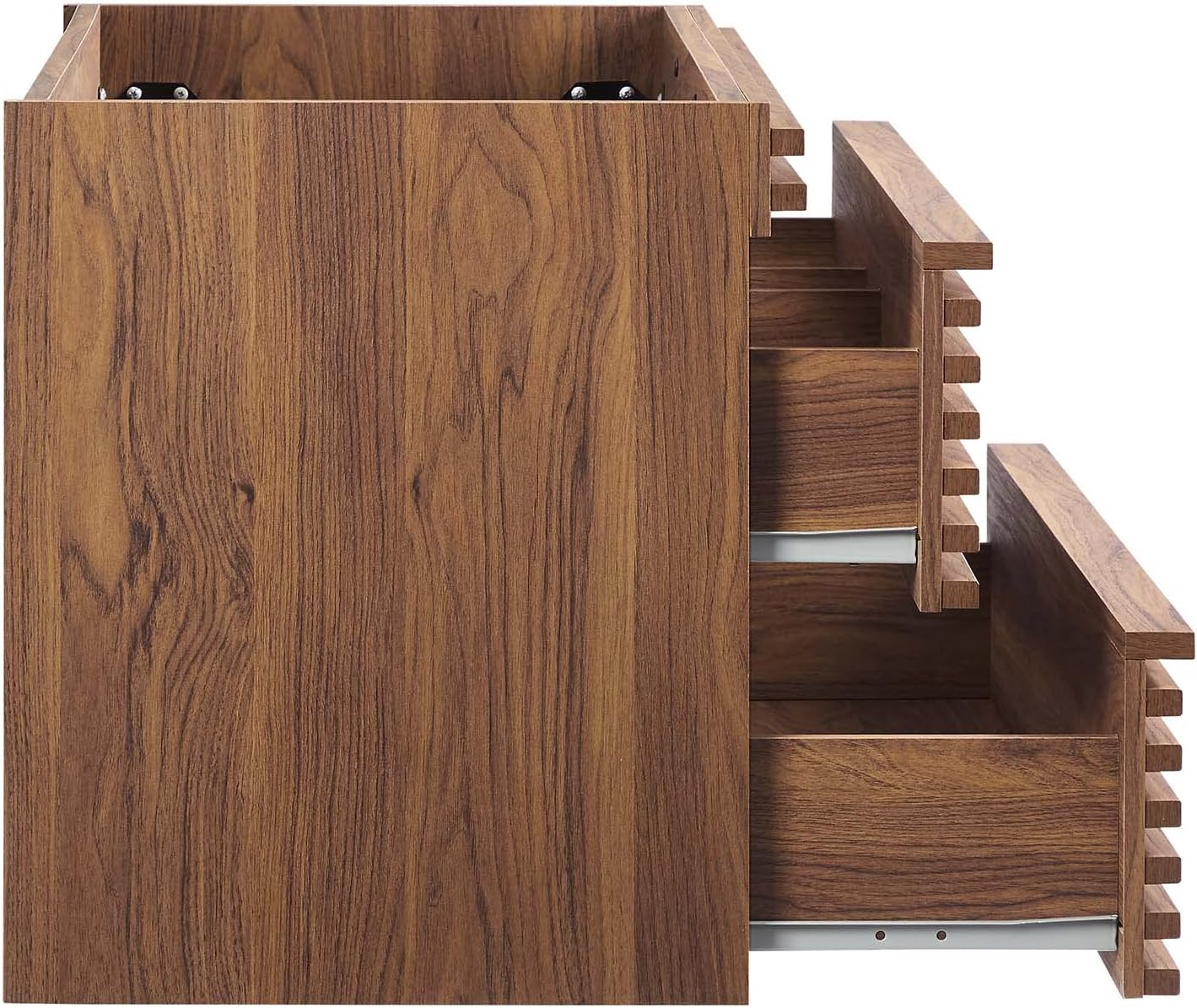 Modway Render 36" Wall-Mount Bathroom Vanity Cabinet in Walnut - Sink Basin Not Included