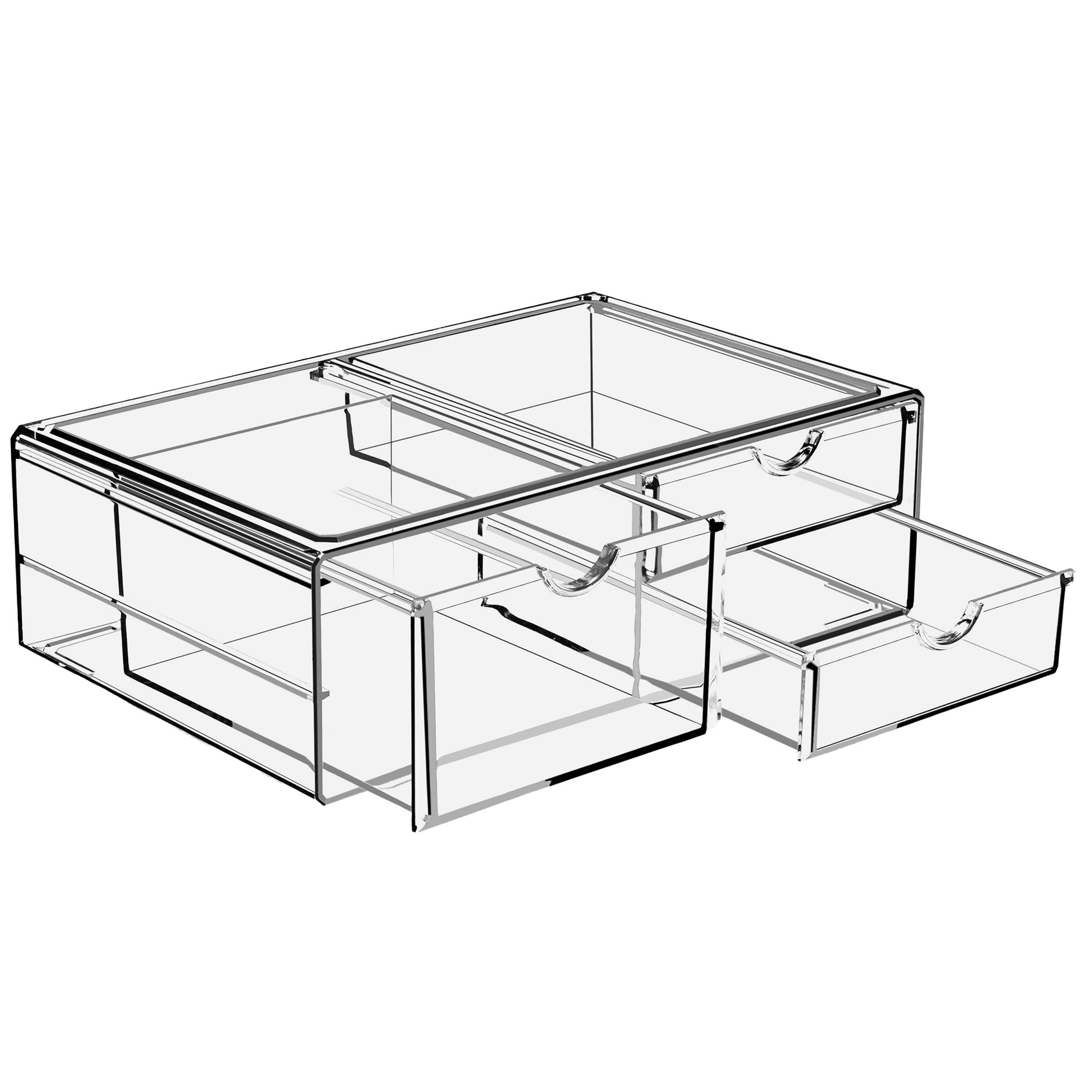 Sorbus Large Stackable Acrylic Drawers - 1 Clear Storage Drawers for Organizing Make up, Nail Polish, Hair Accessories, and Beauty Supplies - Makeup Organizer for Vanity, Bathroom Organizer Countertop