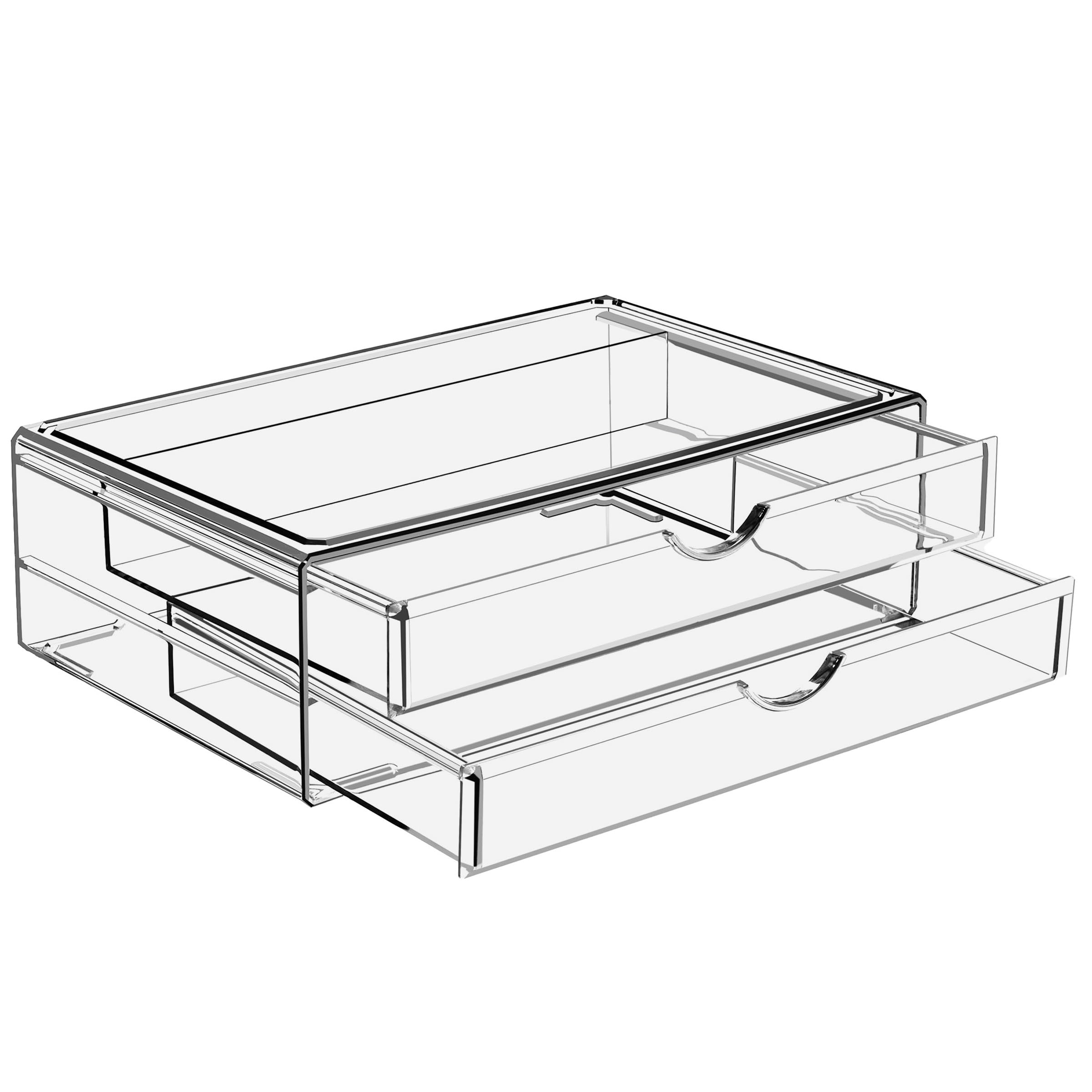Sorbus Large Stackable Acrylic Drawers - 1 Clear Storage Drawers for Organizing Make up, Nail Polish, Hair Accessories, and Beauty Supplies - Makeup Organizer for Vanity, Bathroom Organizer Countertop