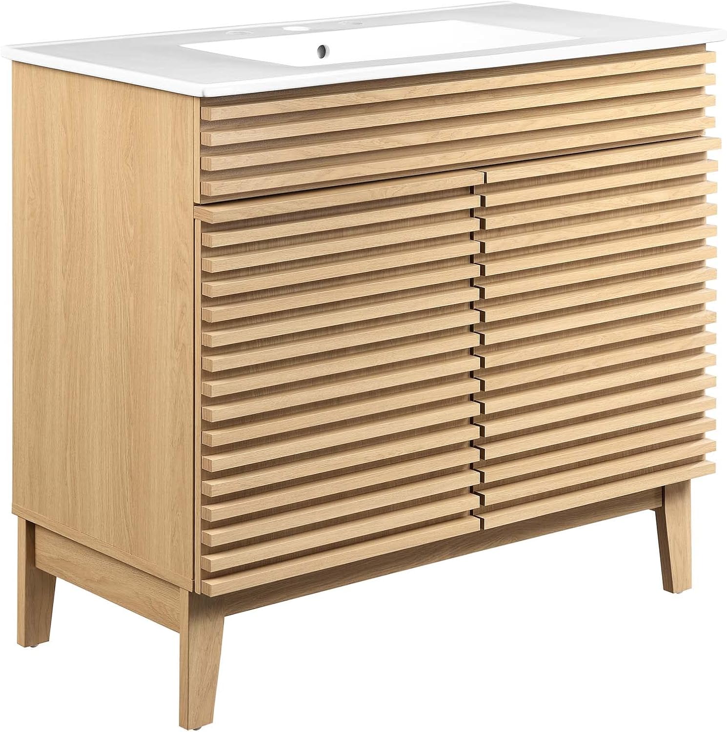 Modway Render 36" Bathroom Vanity in Oak White