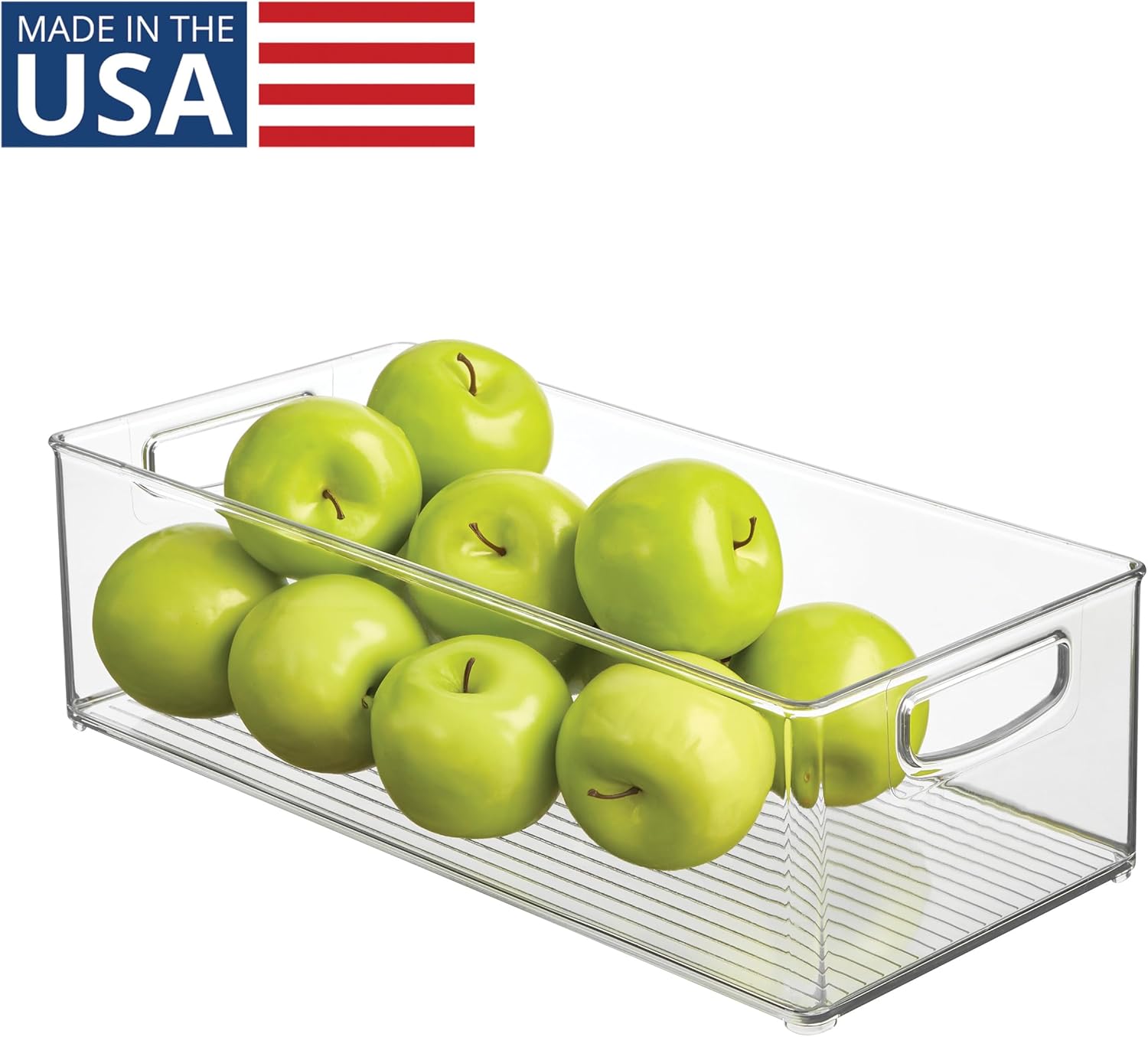 iDesign Stackable Storage Bin - Organizer Bin for Kitchen and Pantry, Clear, Made in USA