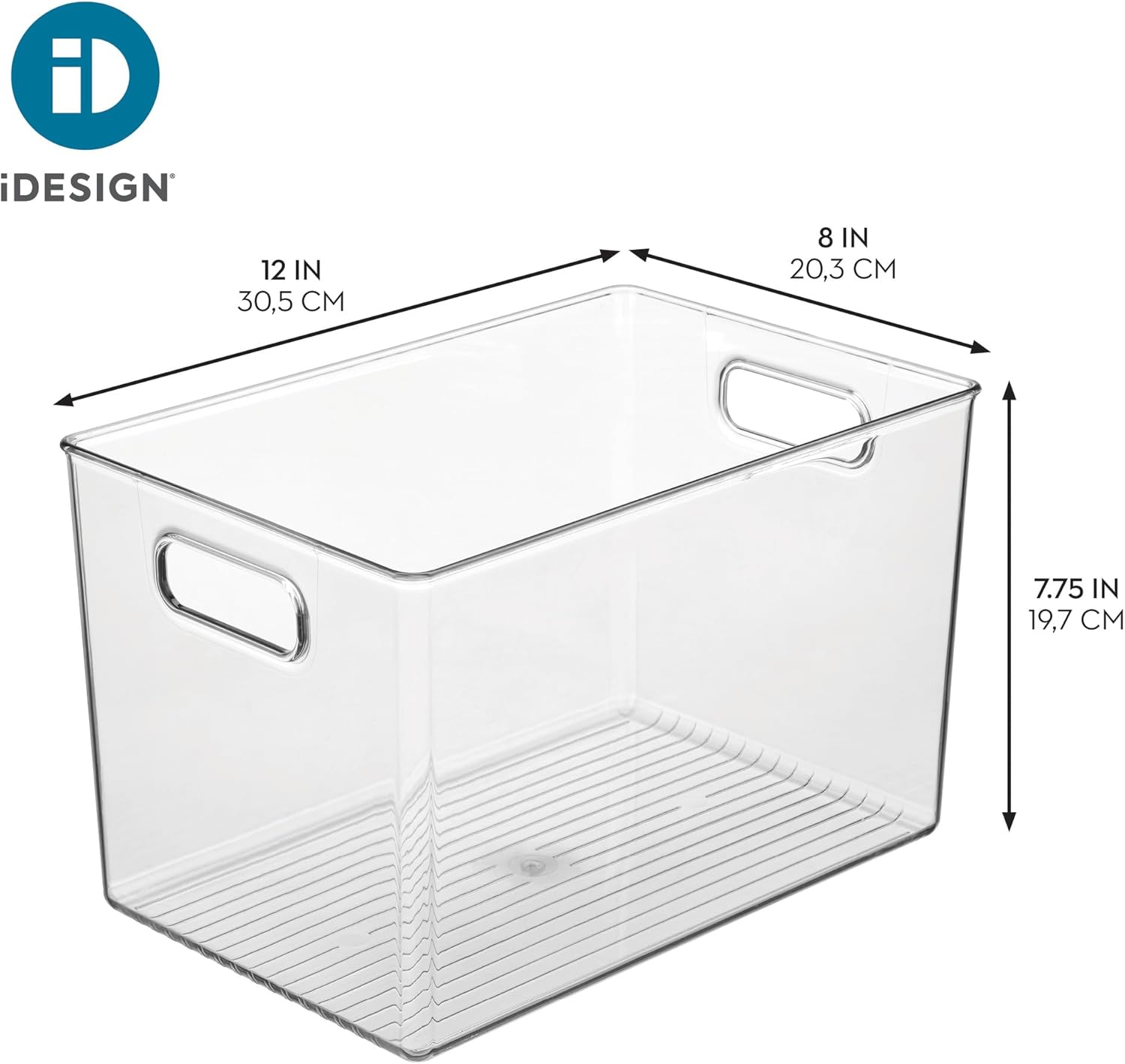 iDesign Large Clear Plastic Storage Bin for Bathroom or Vanity, Organizer for Hair Tools & Shampoo Bottles