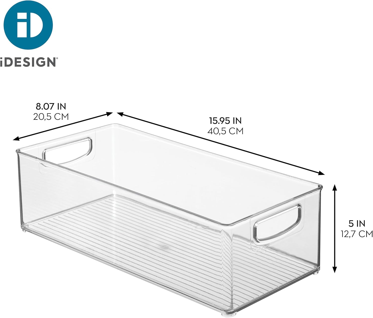 iDesign Stackable Storage Bin - Organizer Bin for Kitchen and Pantry, Clear, Made in USA