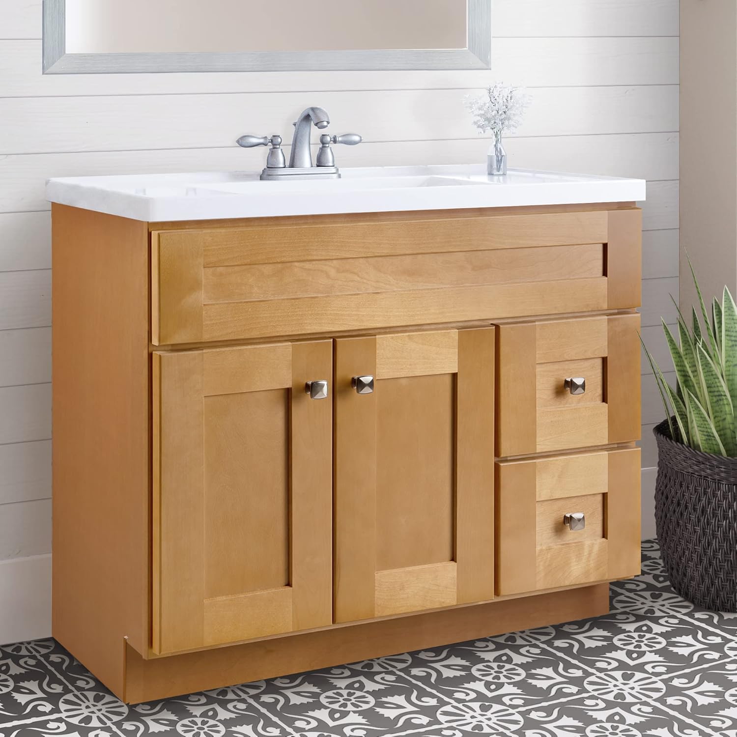 Design House Brookings 36 Inch Bathroom Vanity, Ready to Assemble, Solid Wood, Birch – Design House, 587139