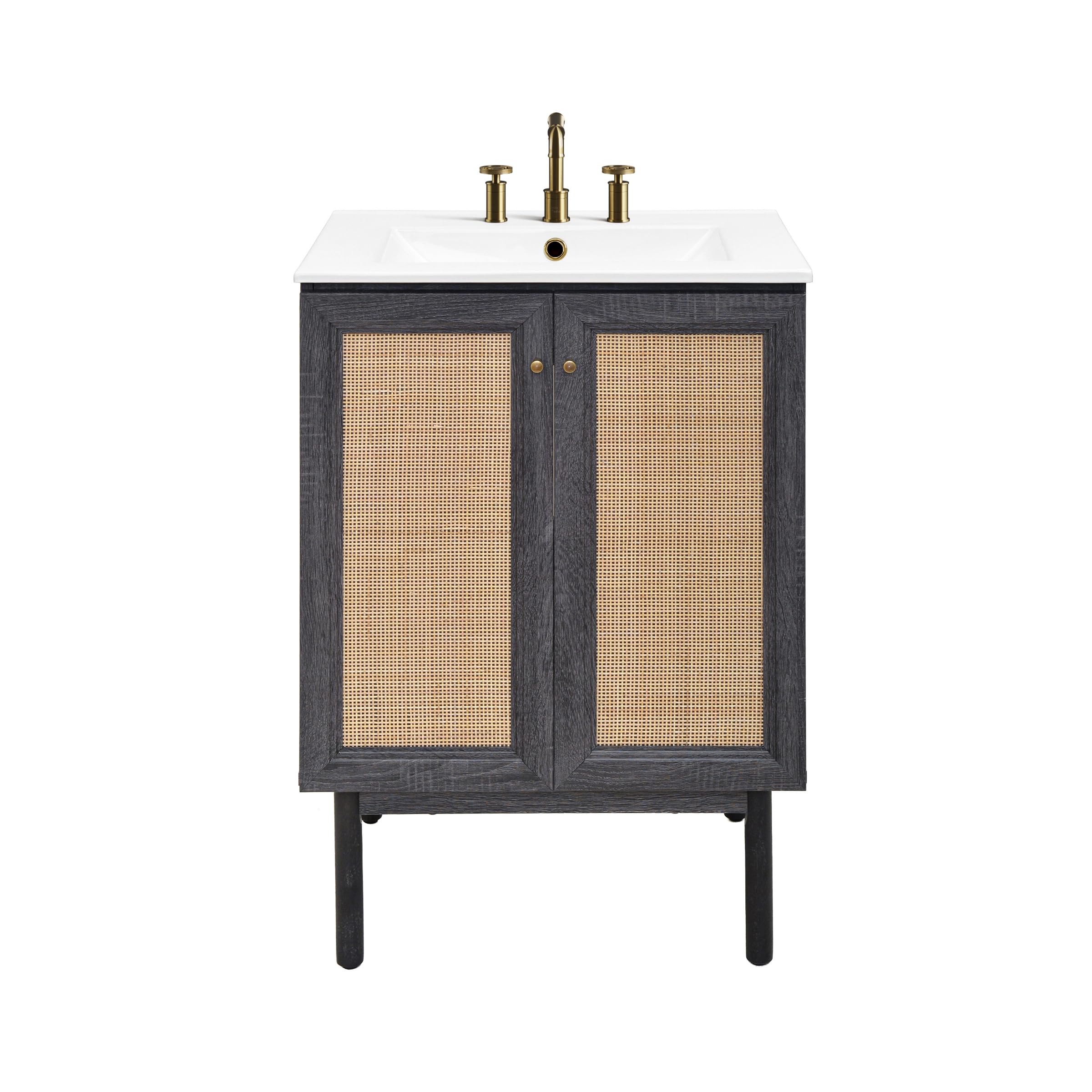 Swiss Madison Classe 24" Bathroom Vanity in Dark Walnut Cabinet Only Bath Sink Cabinet Sink Included