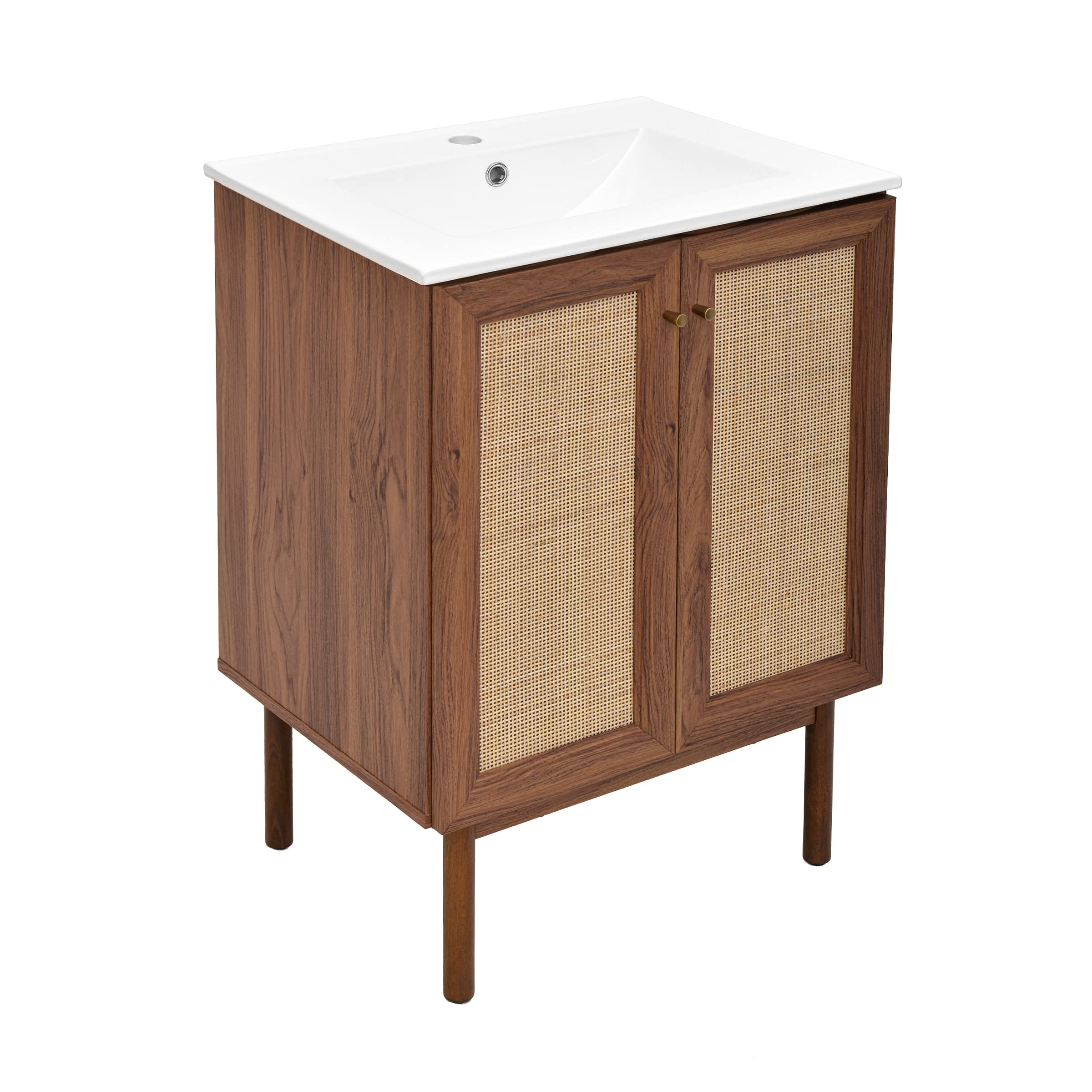 Swiss Madison Classe 24" Bathroom Vanity in Dark Walnut Cabinet Only Bath Sink Cabinet Sink Included