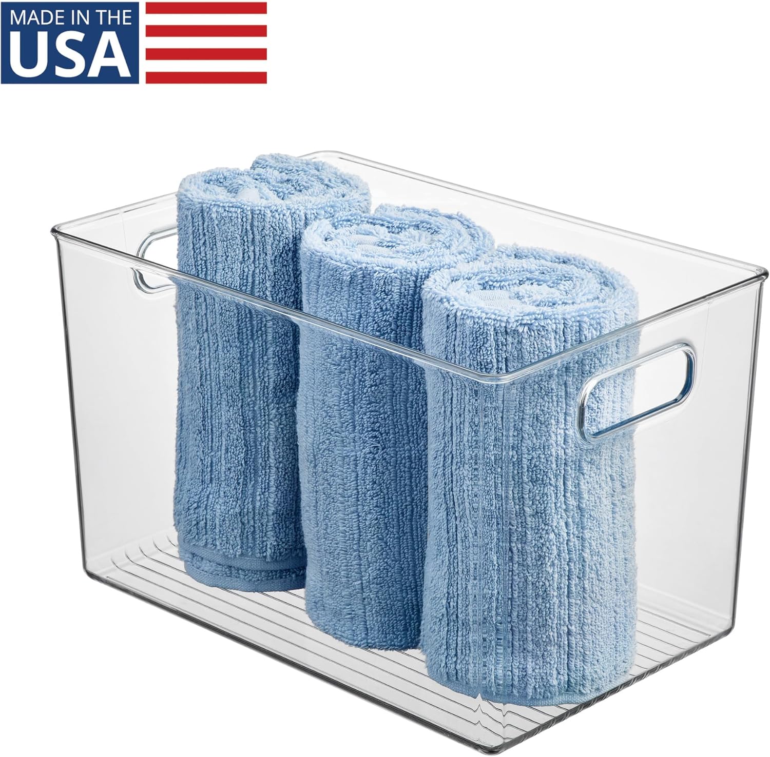 iDesign Large Clear Plastic Storage Bin for Bathroom or Vanity, Organizer for Hair Tools & Shampoo Bottles