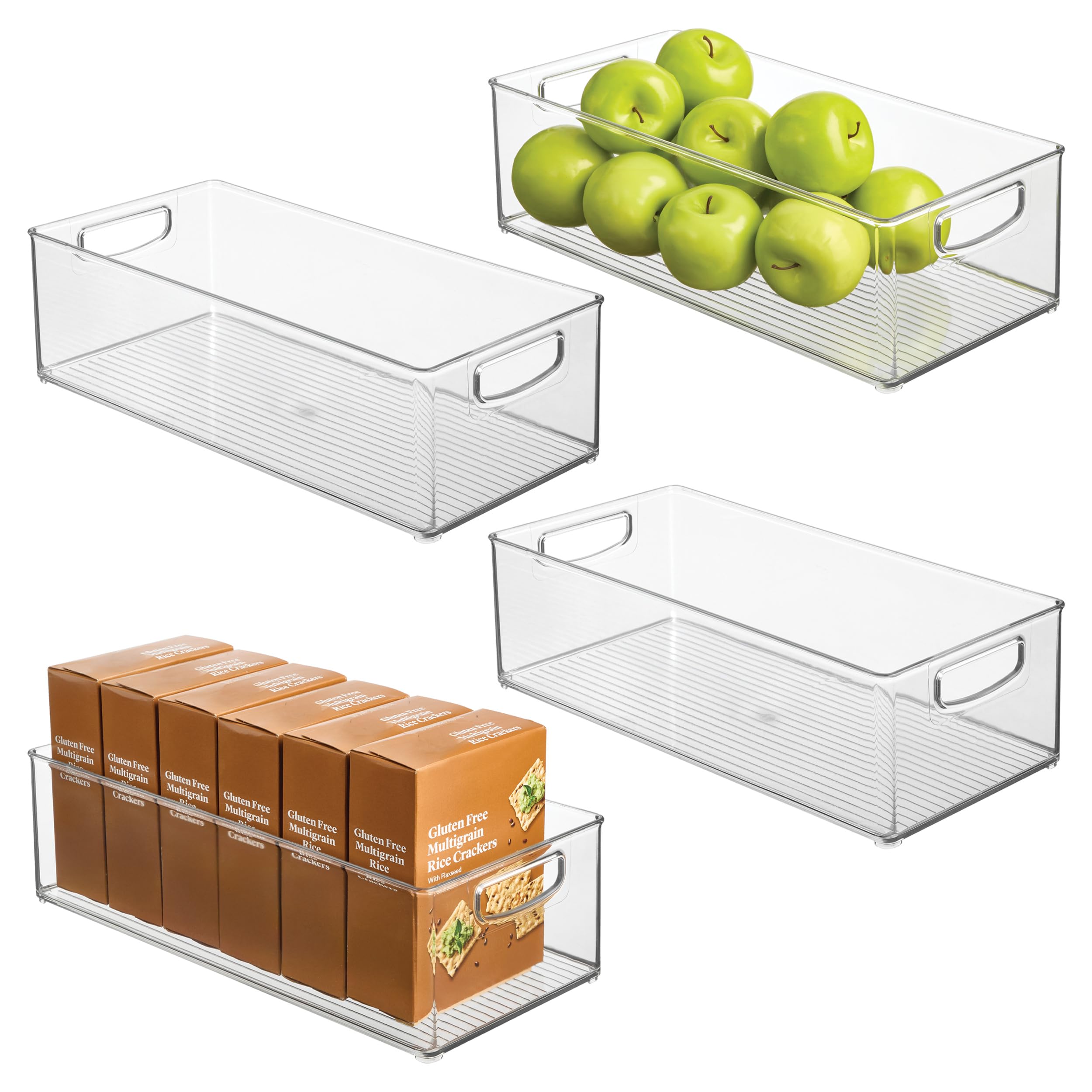 iDesign Stackable Storage Bin - Organizer Bin for Kitchen and Pantry, Clear, Made in USA