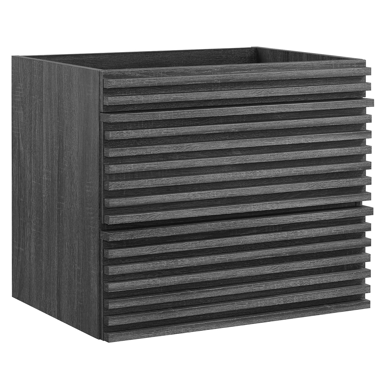 Modway Render 36" Wall-Mount Bathroom Vanity Cabinet in Walnut - Sink Basin Not Included