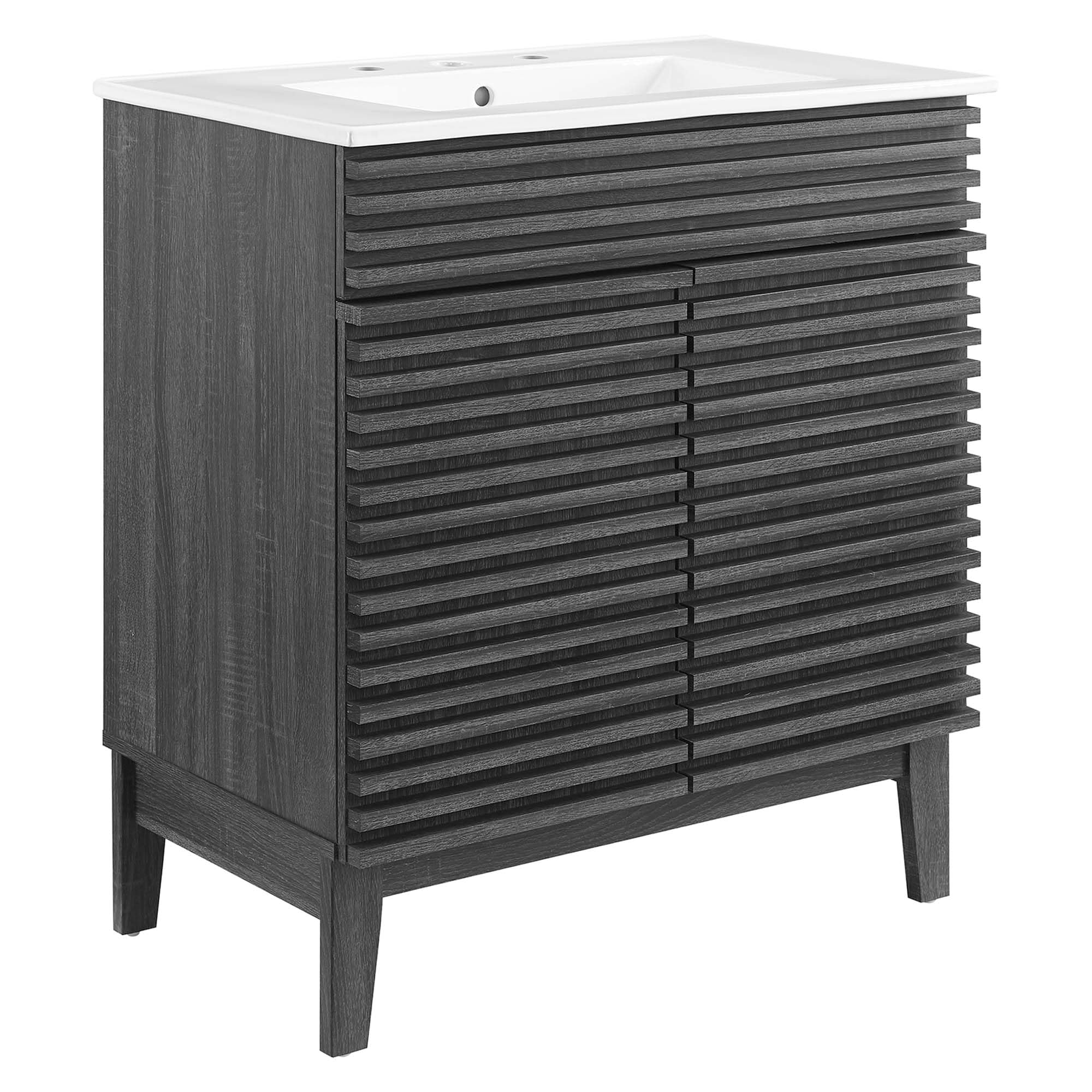 Modway Render 36" Bathroom Vanity in Oak White