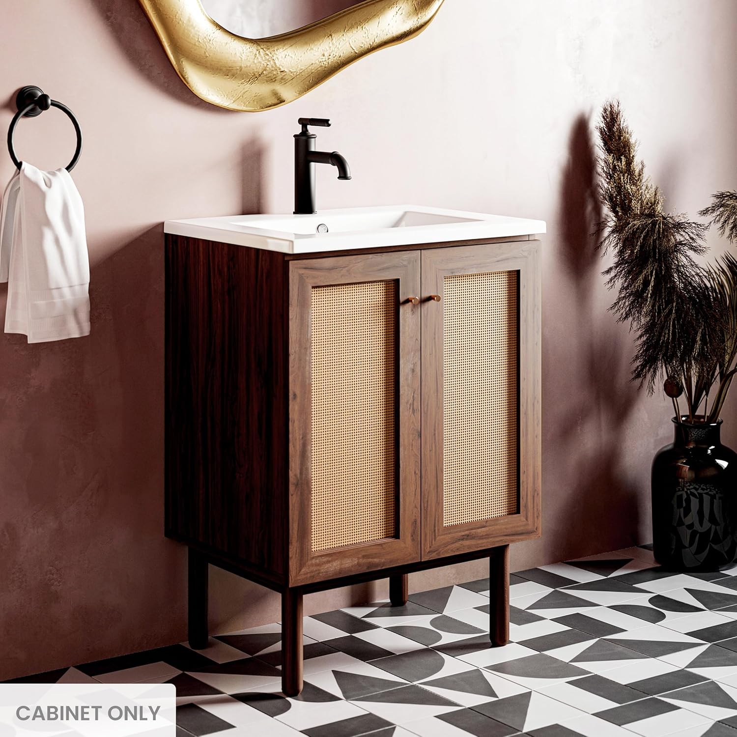 Swiss Madison Classe 24" Bathroom Vanity in Dark Walnut Cabinet Only Bath Sink Cabinet Sink Included