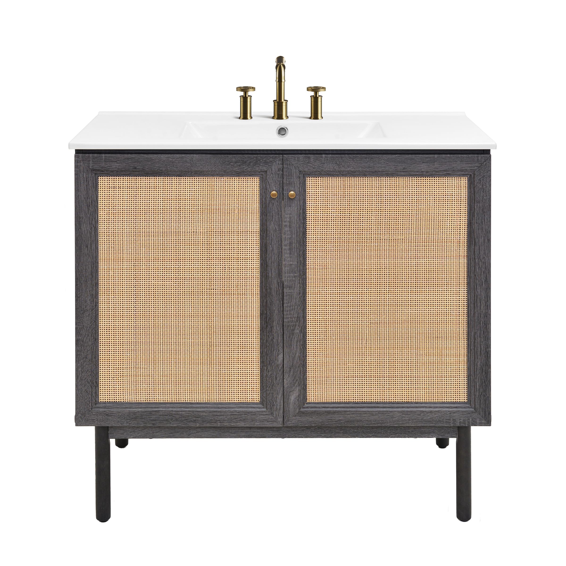 Swiss Madison Classe 24" Bathroom Vanity in Dark Walnut Cabinet Only Bath Sink Cabinet Sink Included