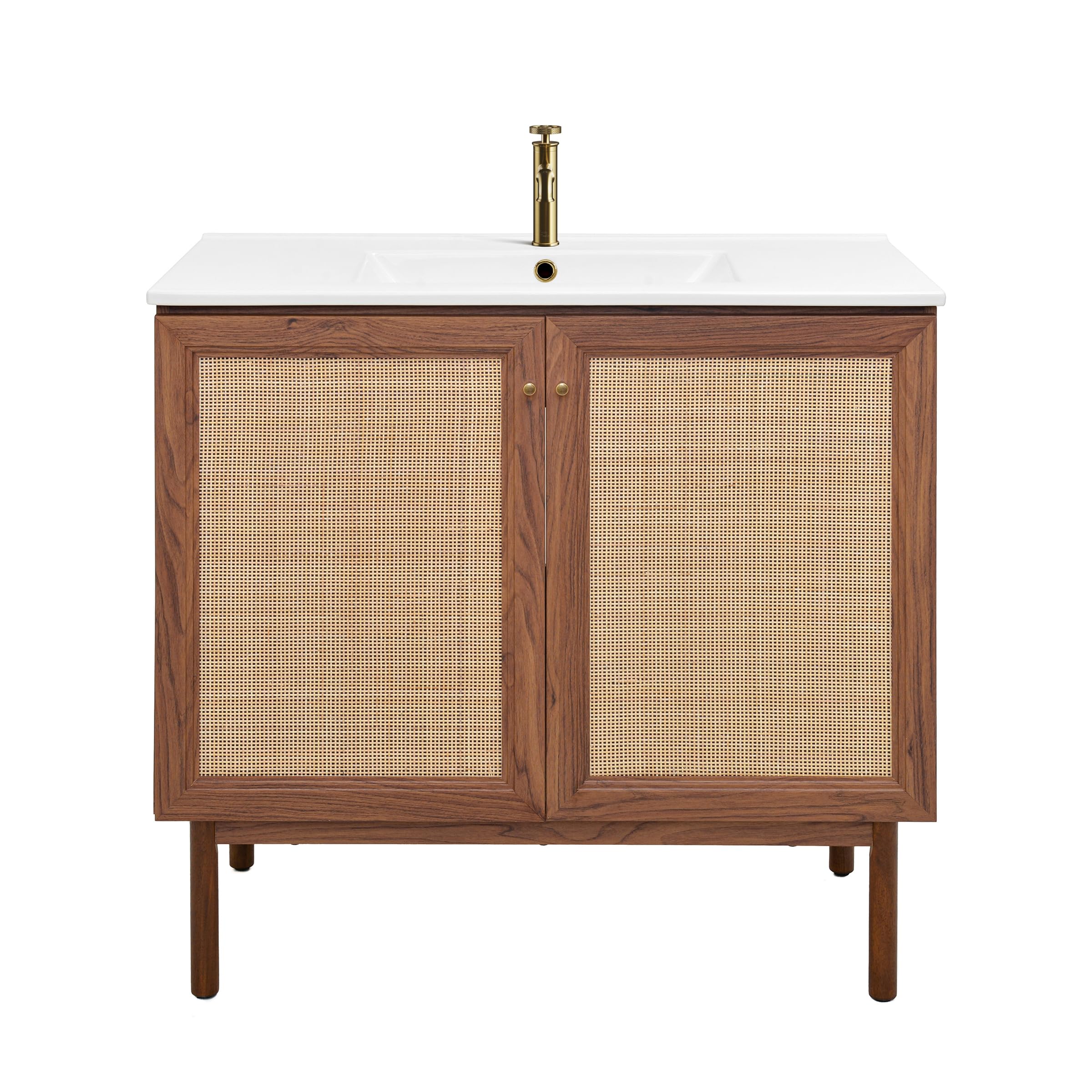 Swiss Madison Classe 24" Bathroom Vanity in Dark Walnut Cabinet Only Bath Sink Cabinet Sink Included